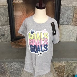 NWT Girls Adidas Soccer Shirt Size 10-12